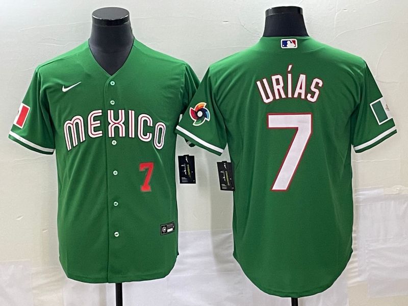 Men 2025 World Cup Mexico #7 Urias Green Nike MLB Jersey style 3189